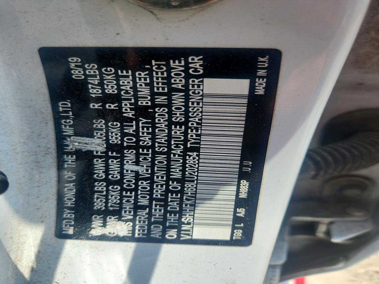 2020 HONDA CIVIC