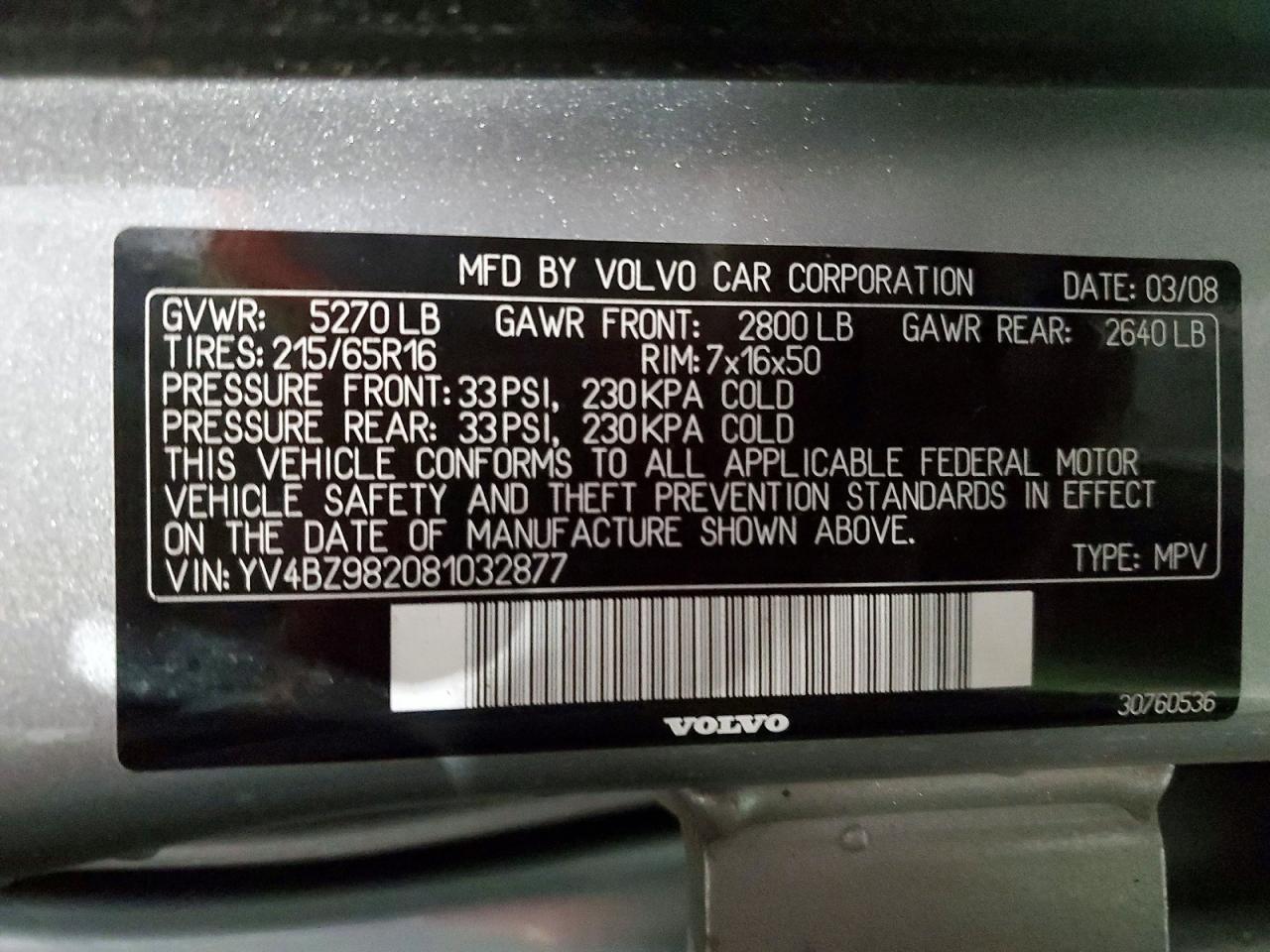 2008 VOLVO XC70