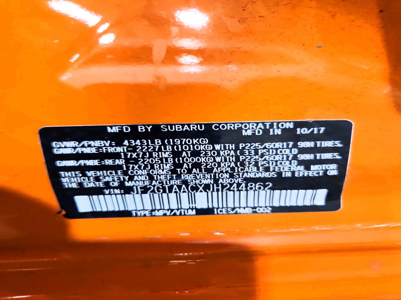 2018 SUBARU CROSSTREK