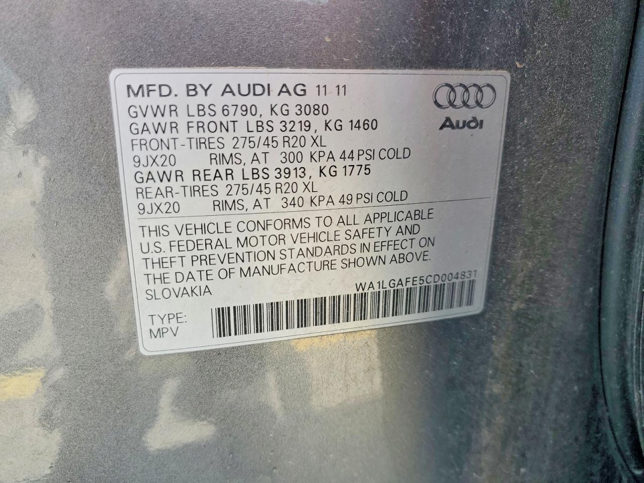 2012 AUDI Q7