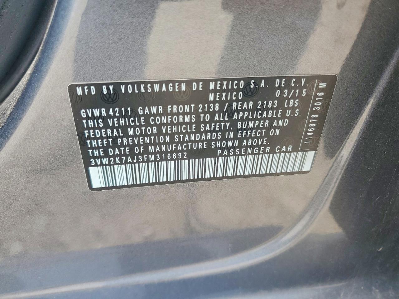 2015 VOLKSWAGEN JETTA