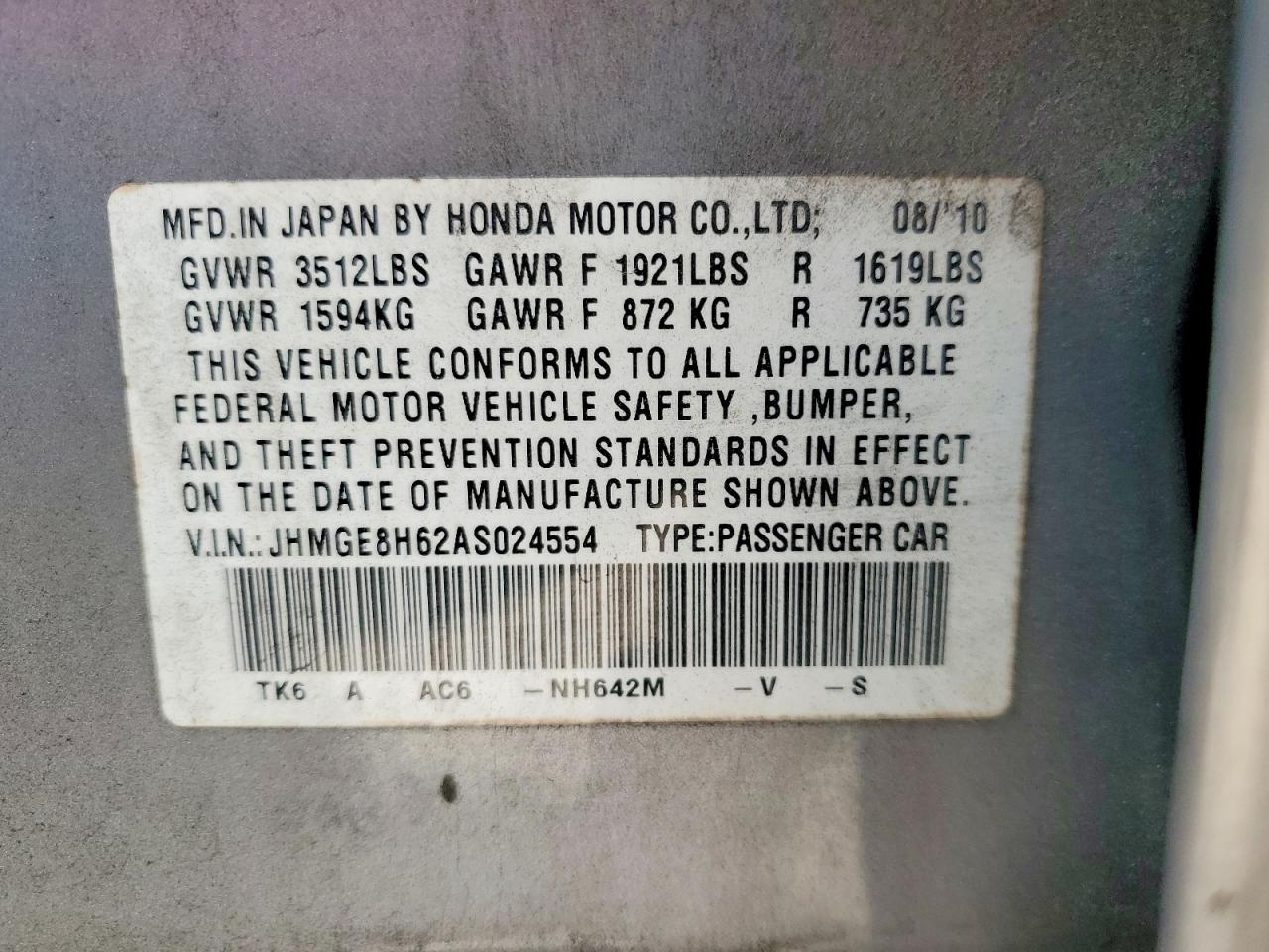 2010 HONDA FIT