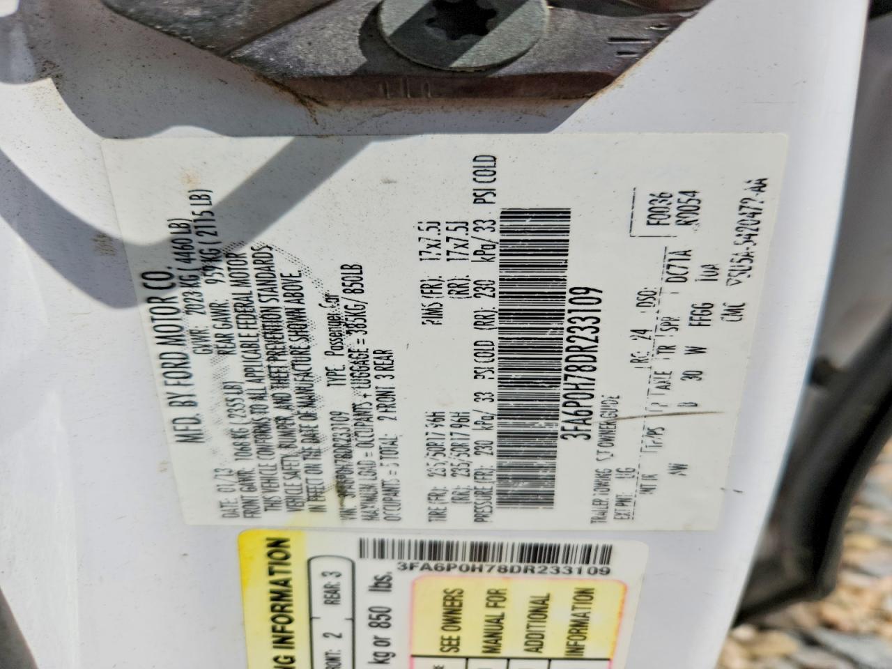 2013 FORD FUSION