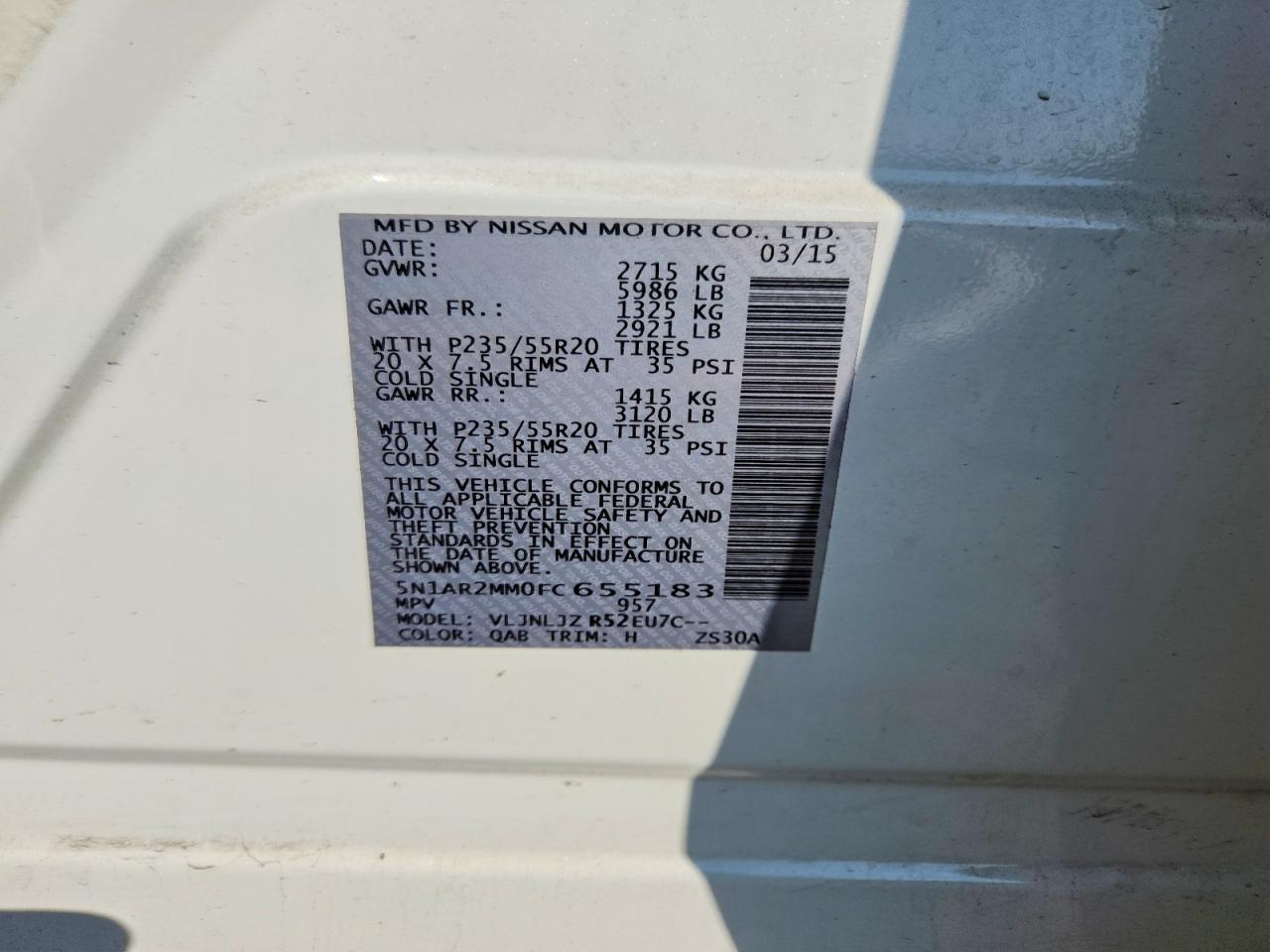 2015 NISSAN PATHFINDER