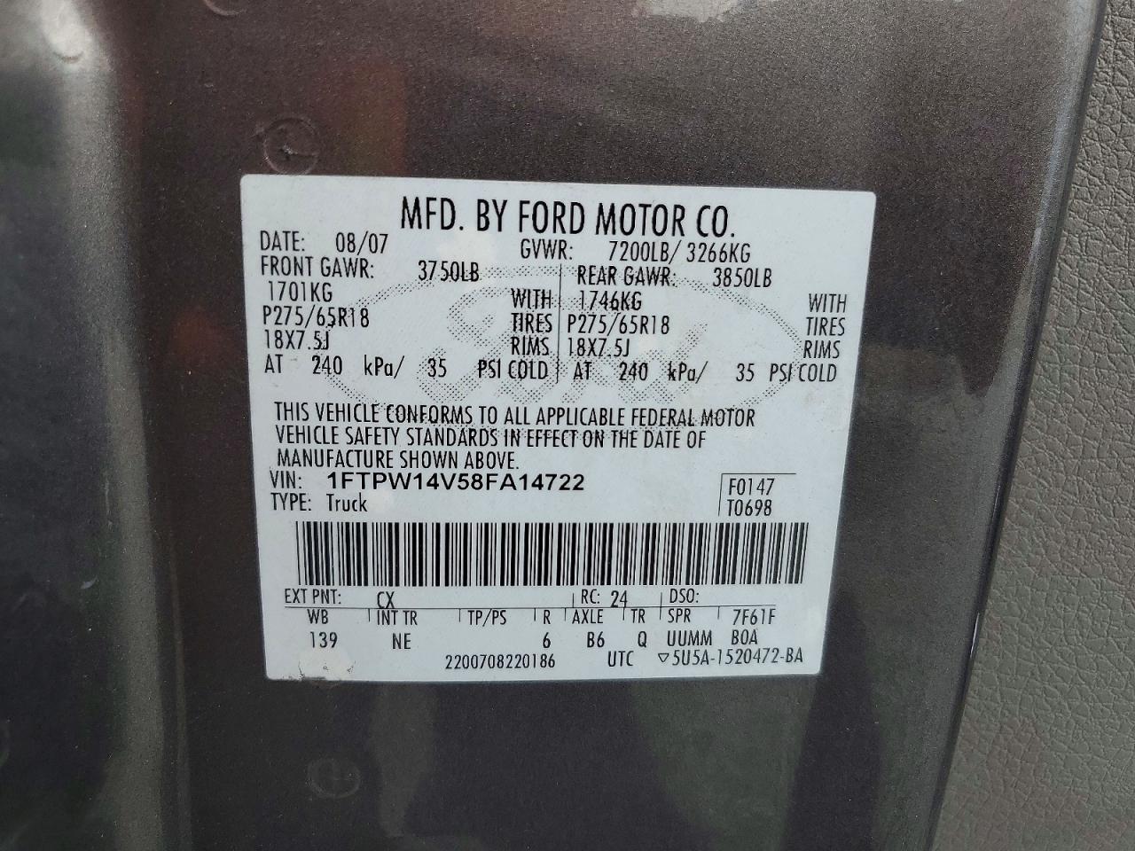 2008 FORD F150