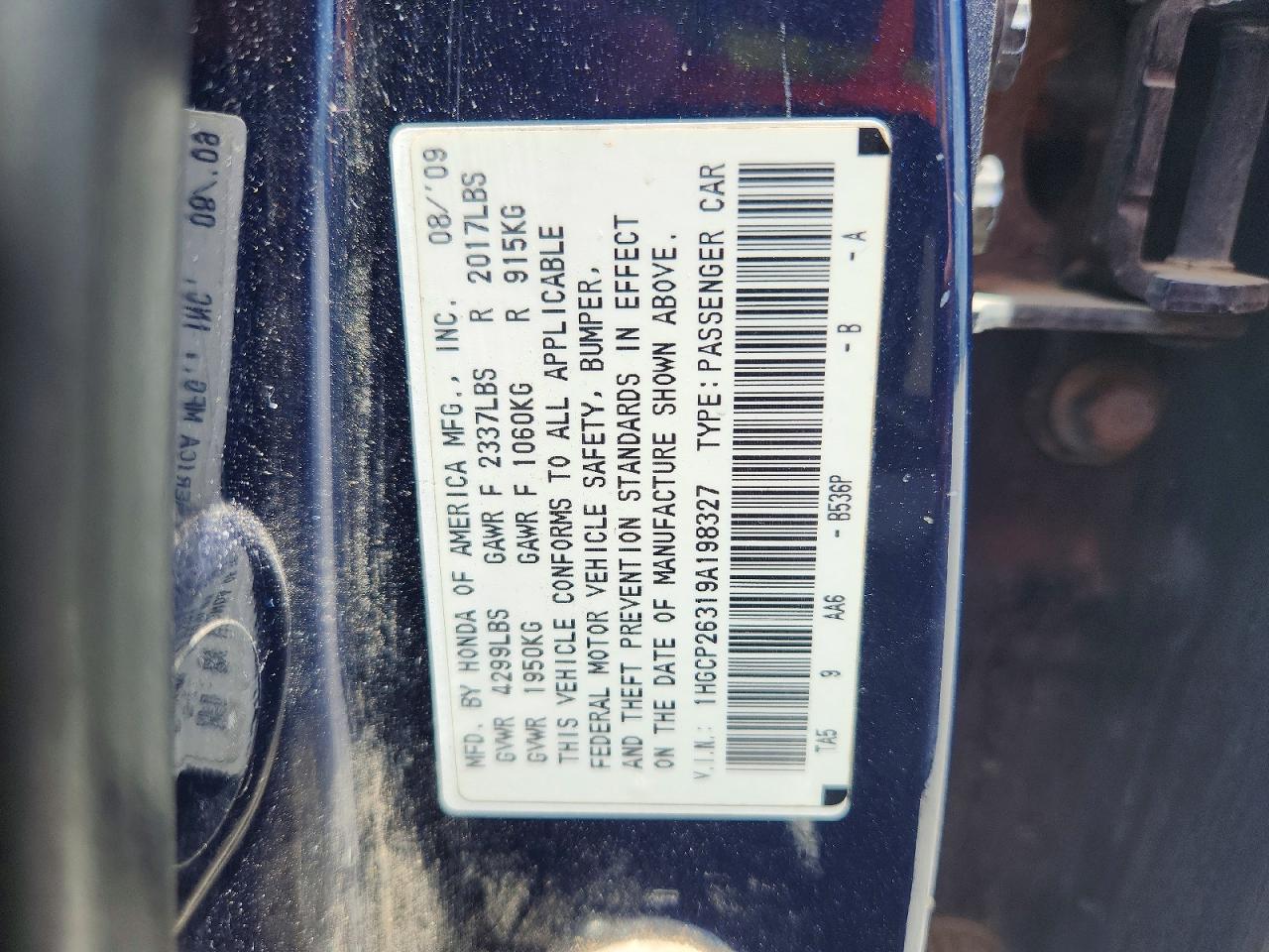 2009 HONDA ACCORD