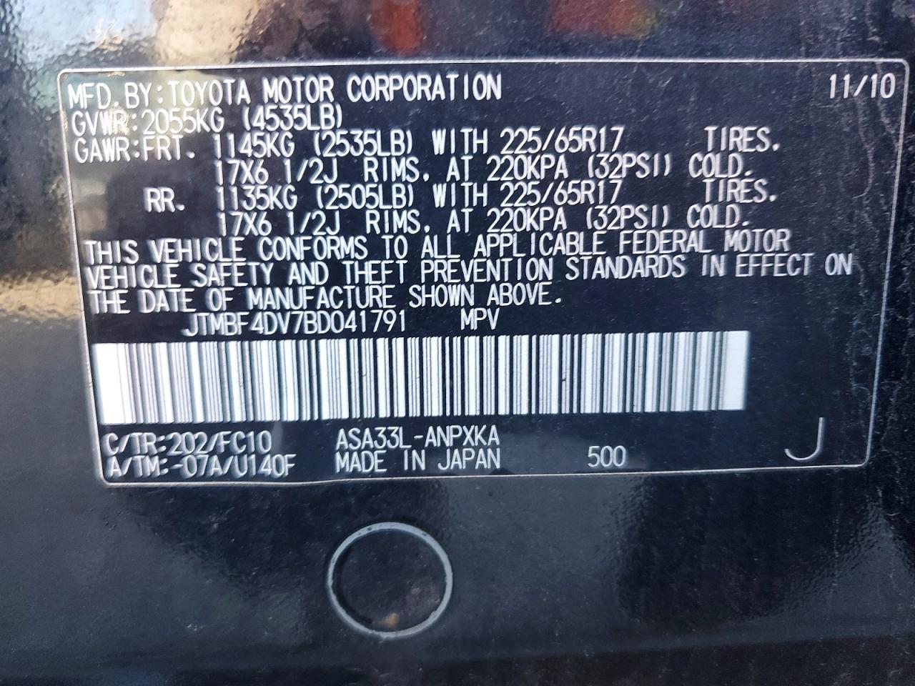 2011 TOYOTA RAV4