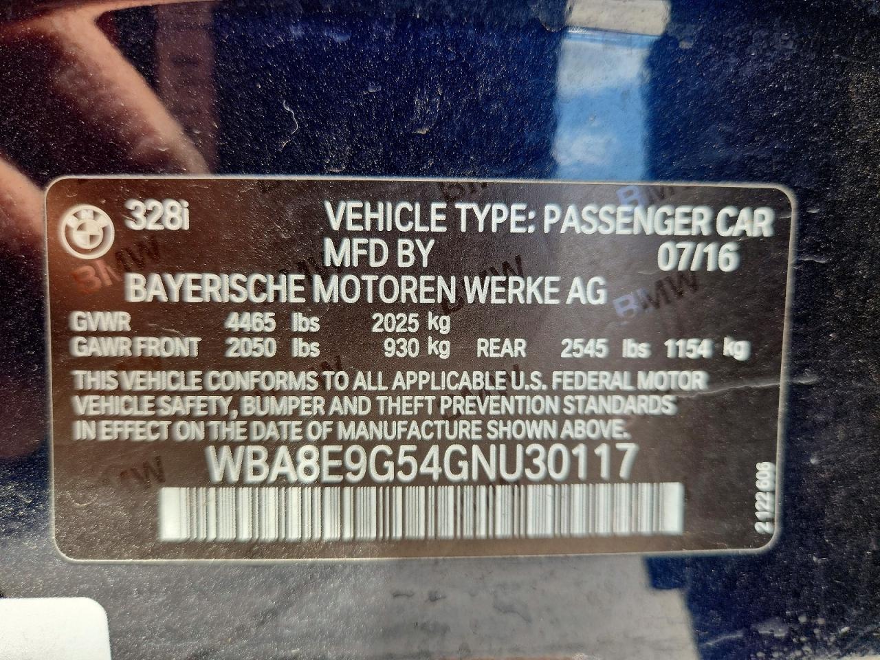 2016 BMW 3 SERIES