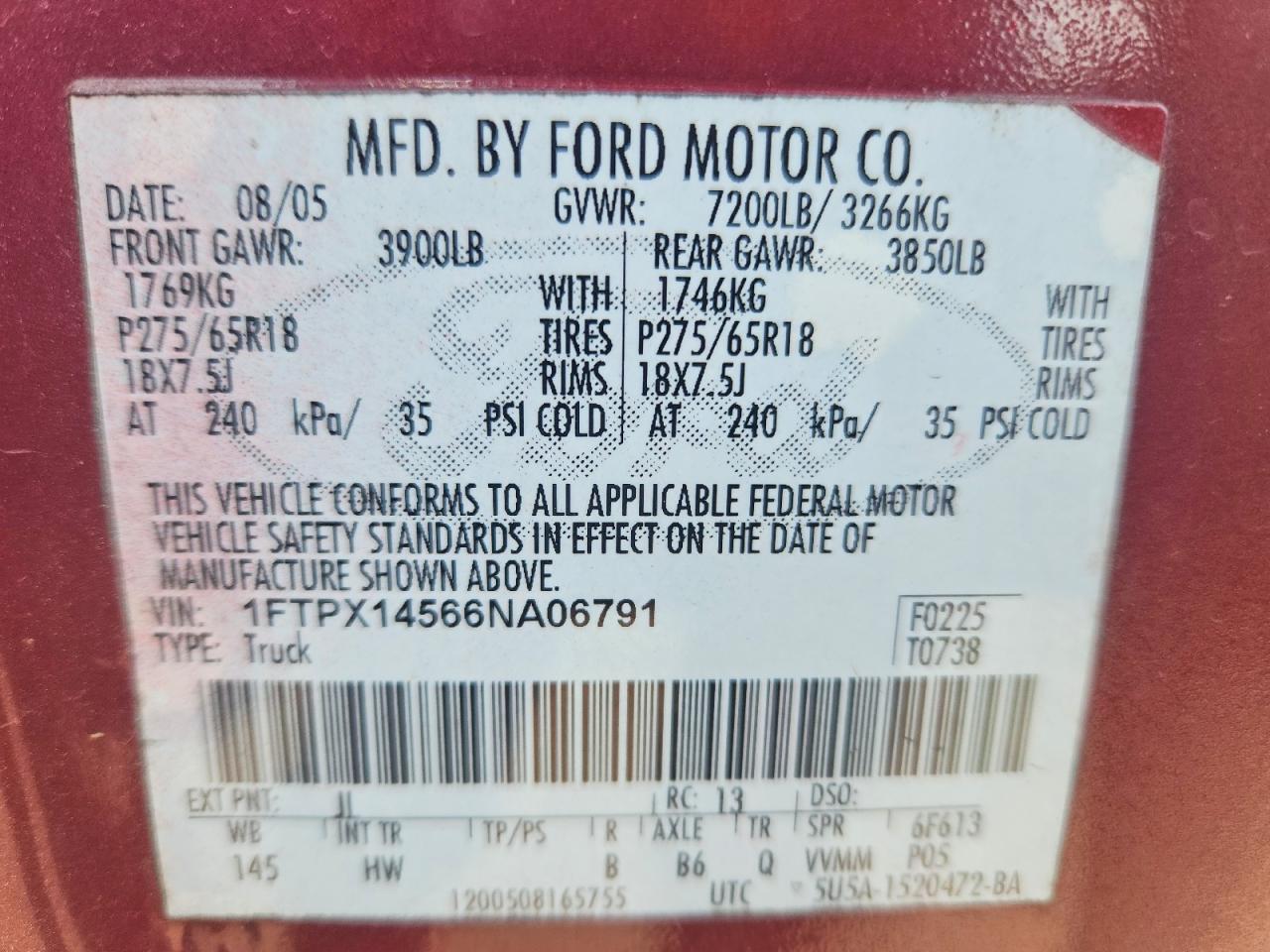 2006 FORD F150