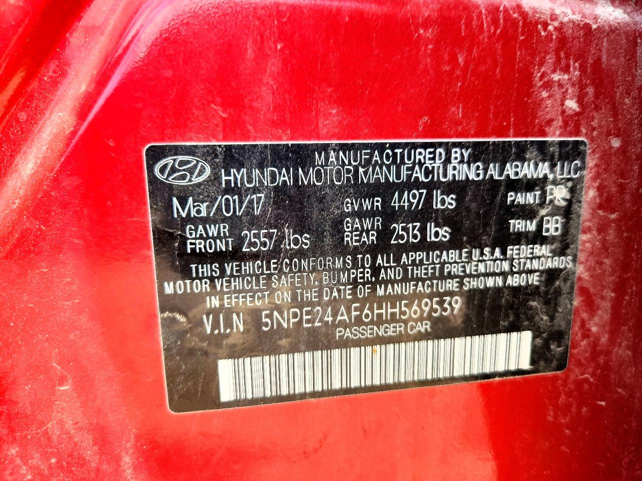 2017 HYUNDAI SONATA