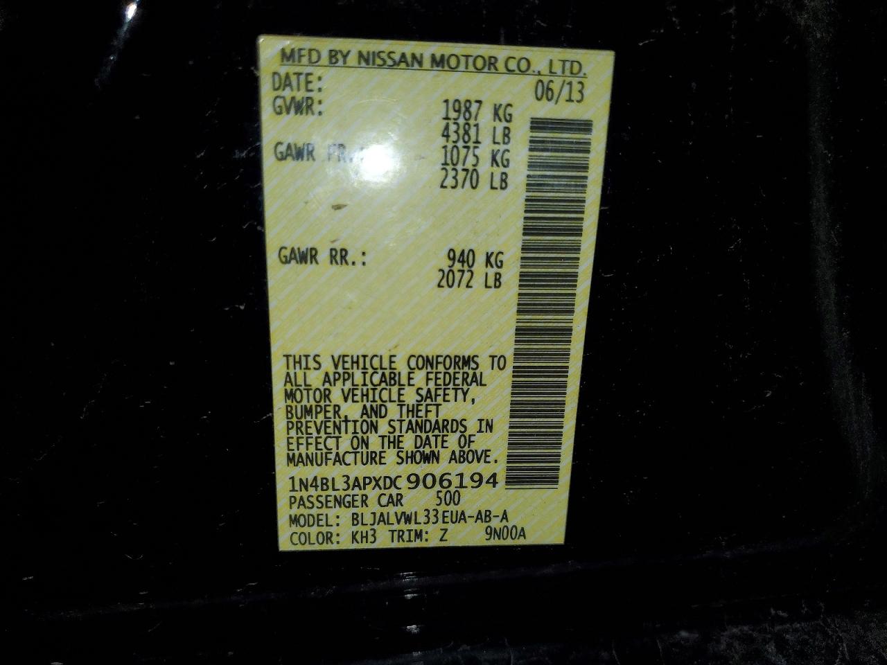 2013 NISSAN ALTIMA