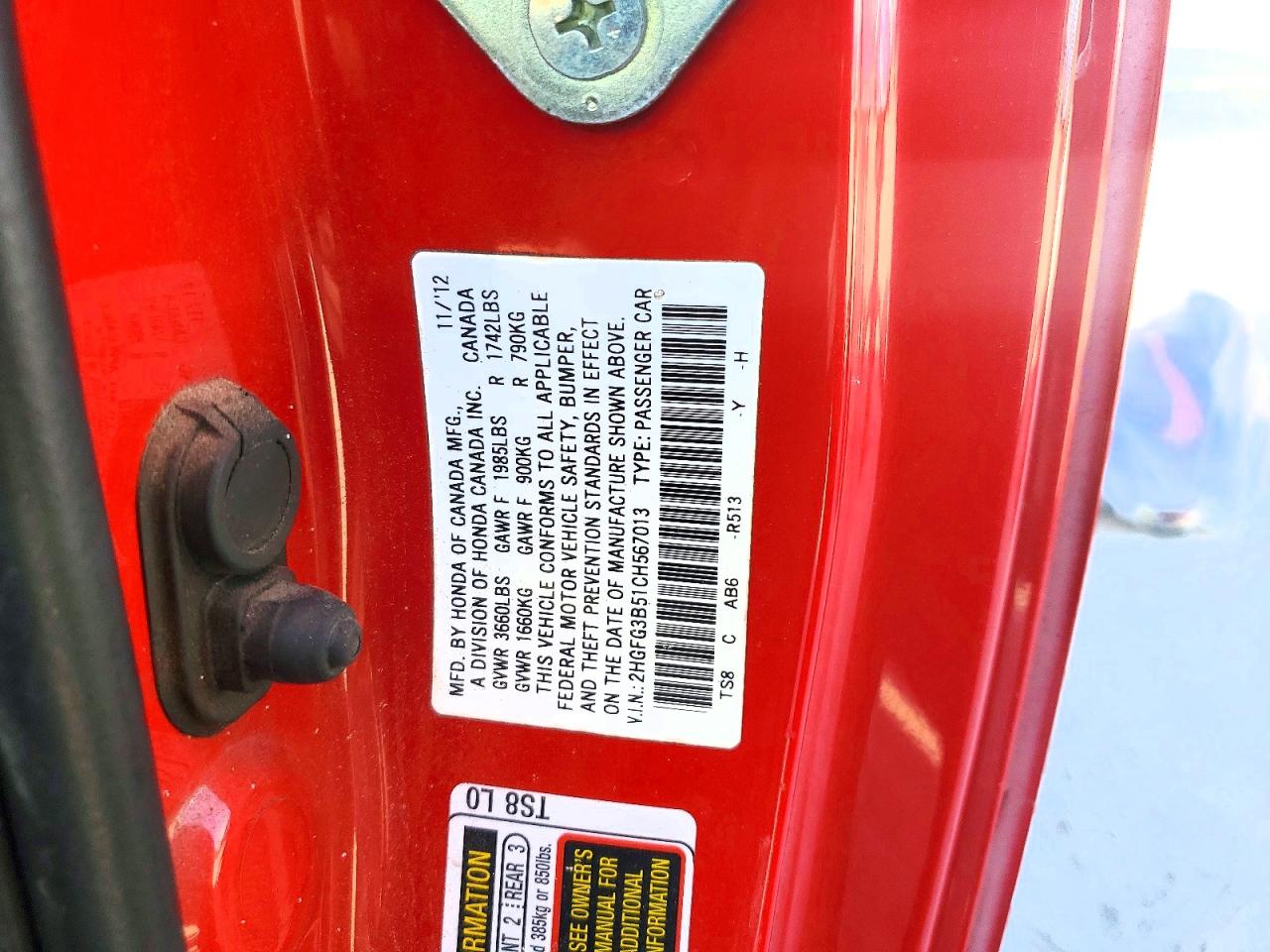 2012 HONDA CIVIC