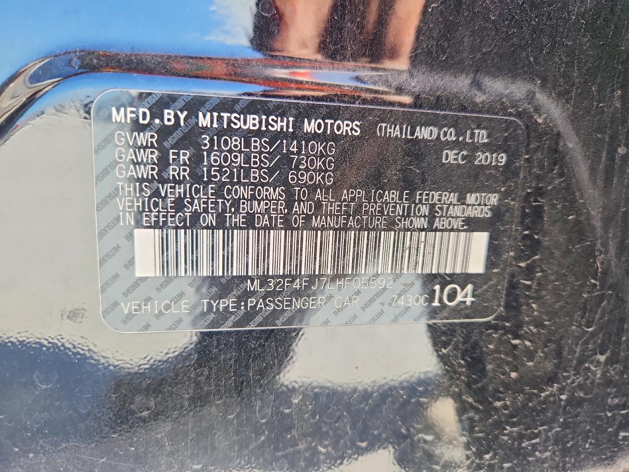 2020 MITSUBISHI MIRAGE