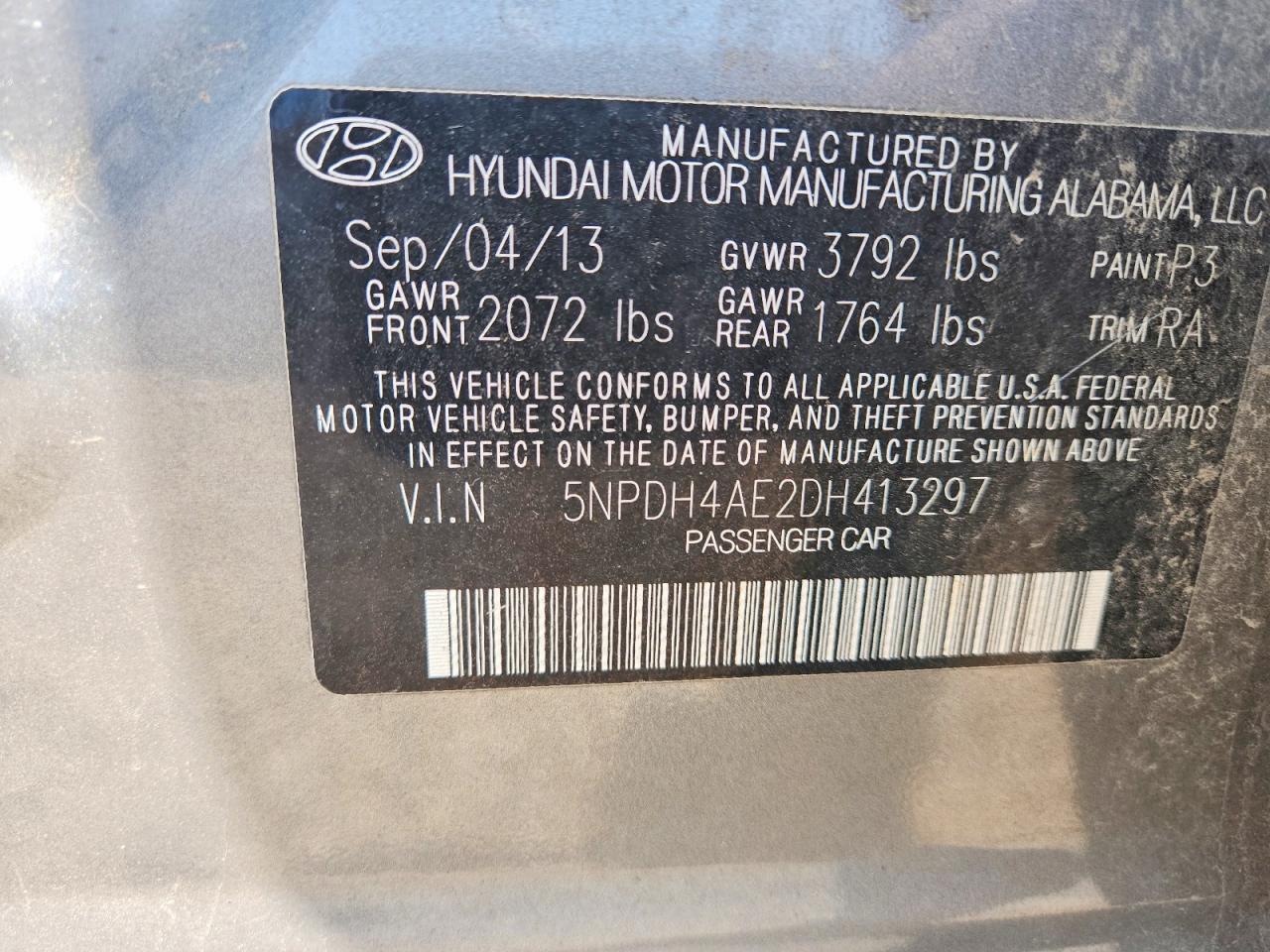 2013 HYUNDAI ELANTRA