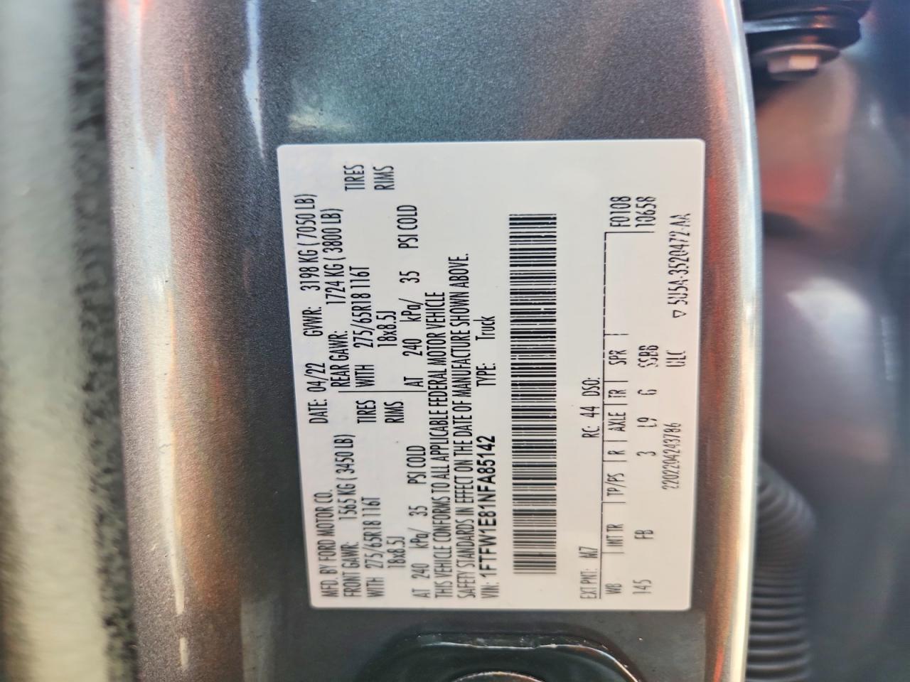2022 FORD F150