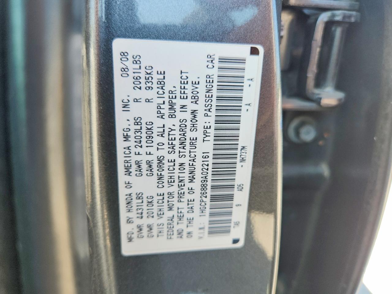 2009 HONDA ACCORD