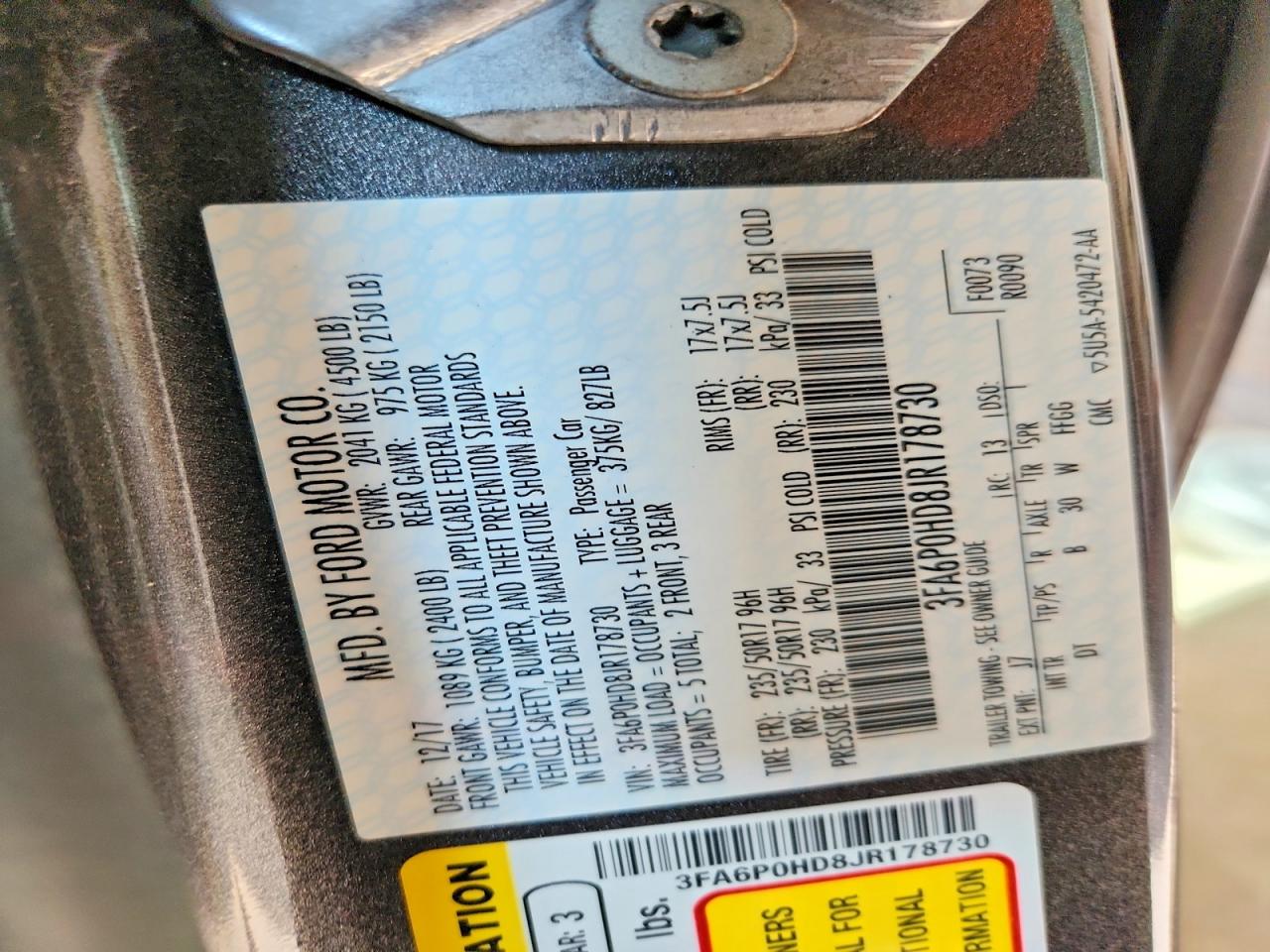 2018 FORD FUSION