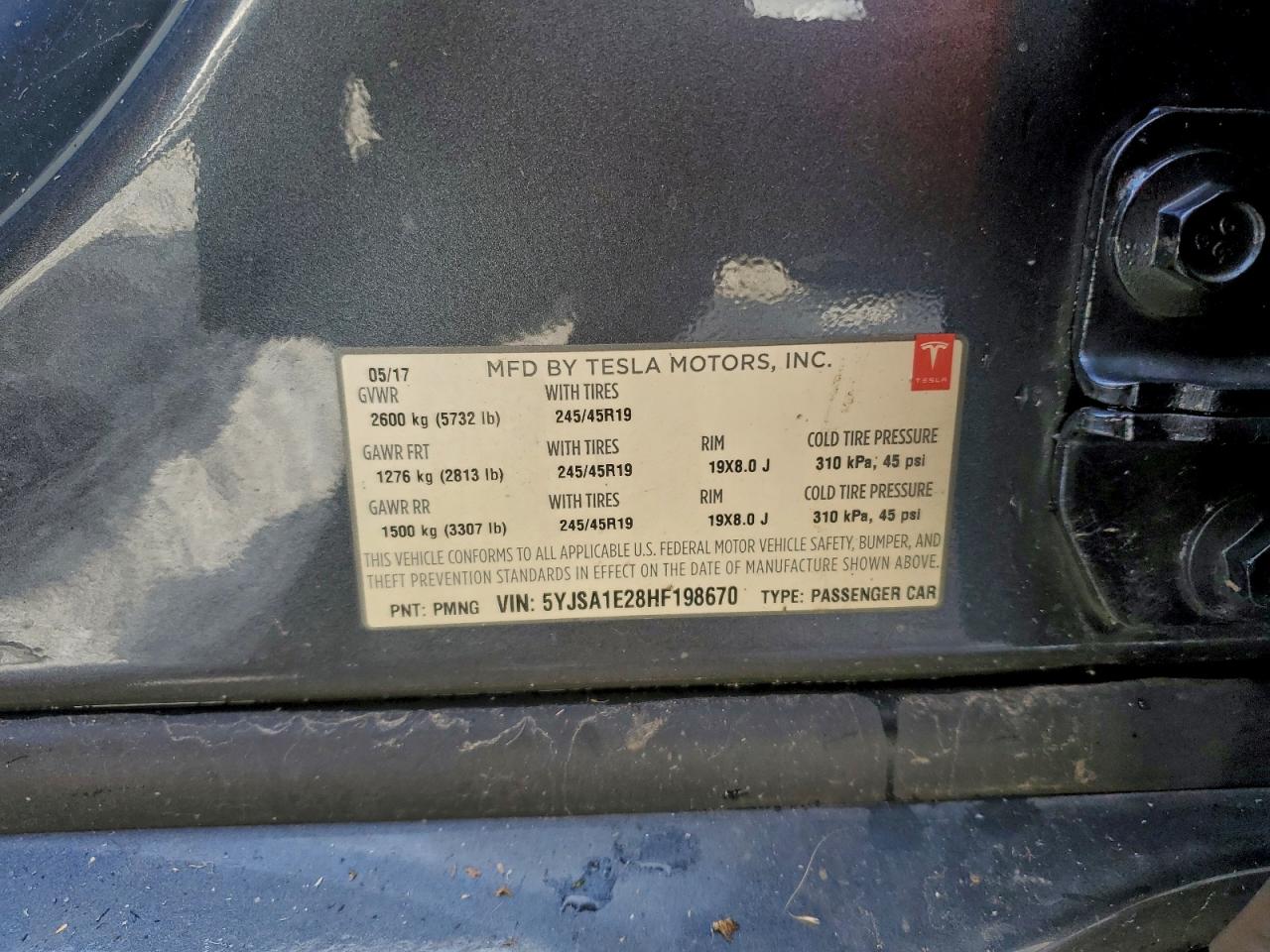 2017 TESLA MODEL S