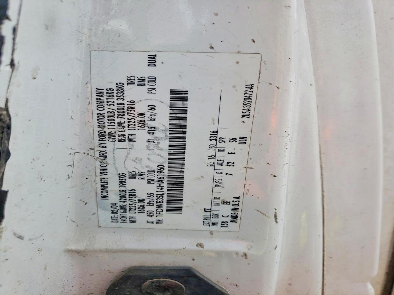 2004 FORD ECONOLINE