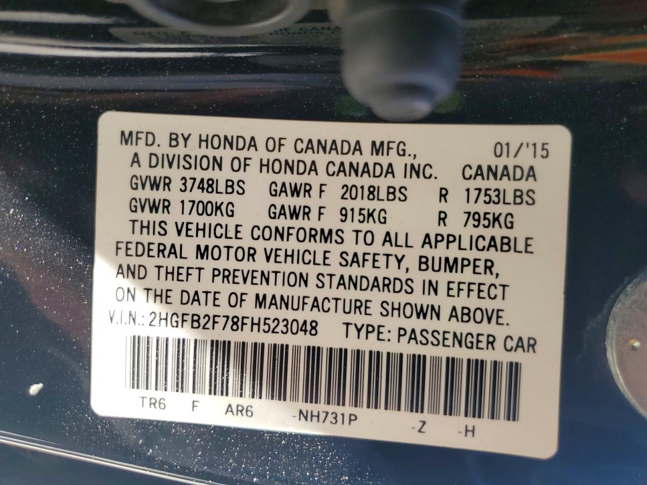2015 HONDA CIVIC