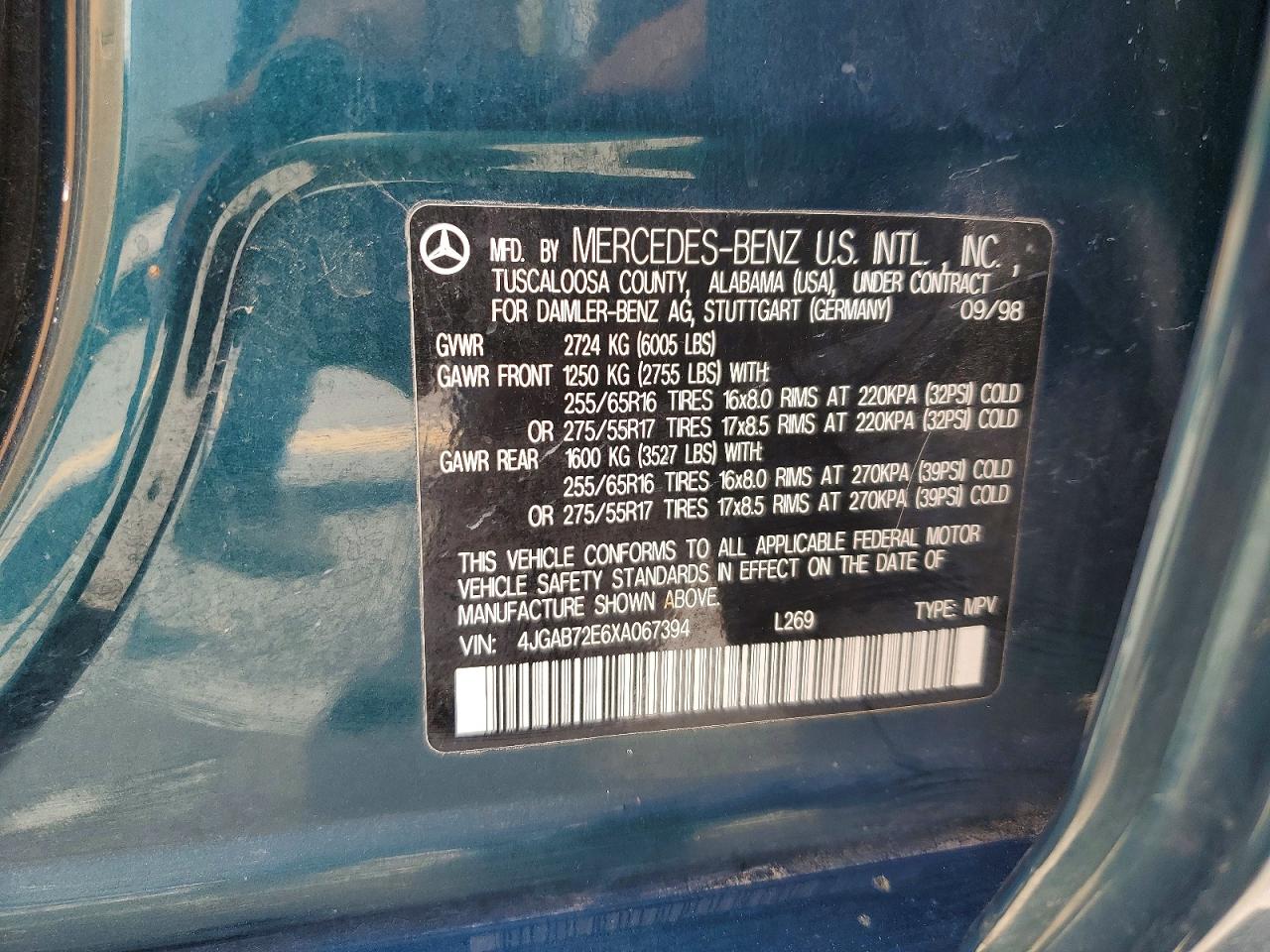 1999 MERCEDES-BENZ M-CLASS