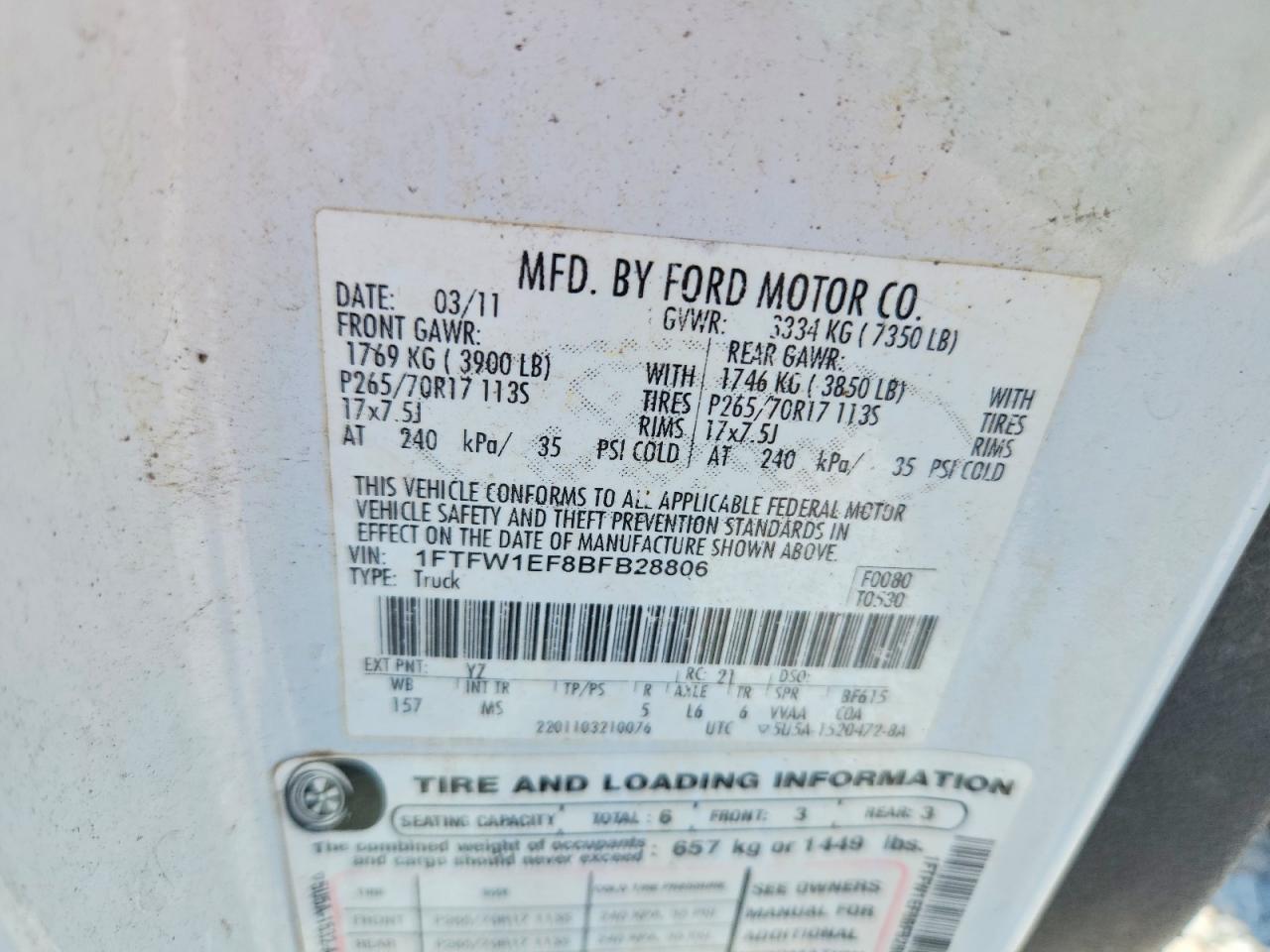 2011 FORD F150