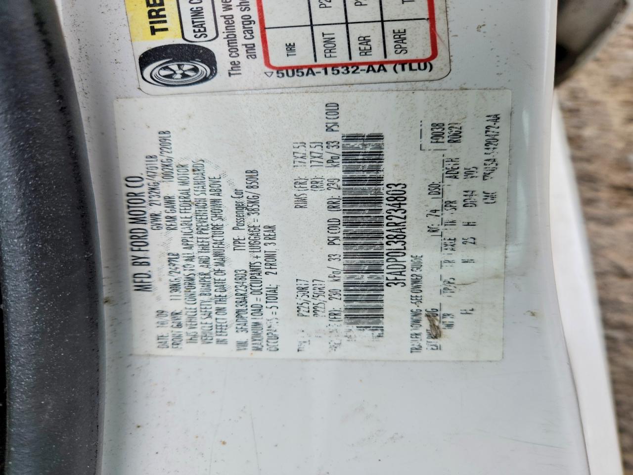 2010 FORD FUSION