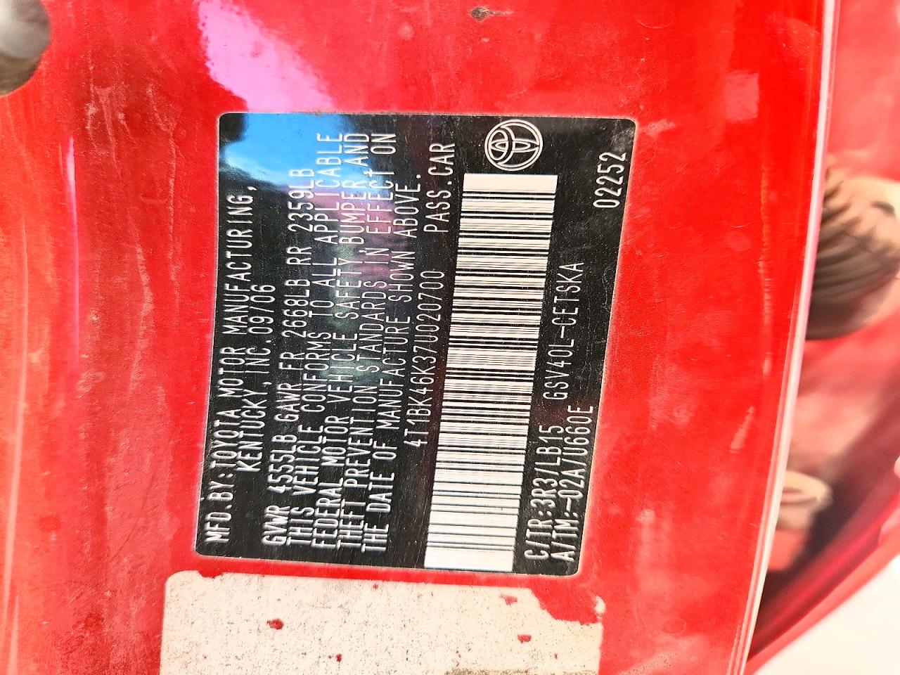 2007 TOYOTA CAMRY