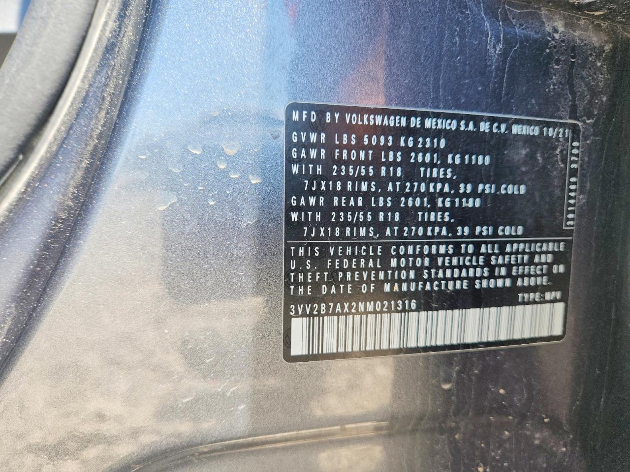 2022 VOLKSWAGEN TIGUAN