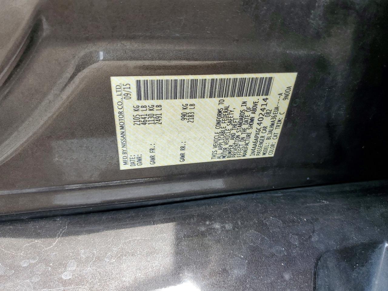2016 NISSAN MAXIMA