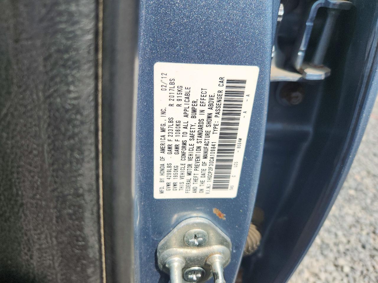 2012 HONDA ACCORD