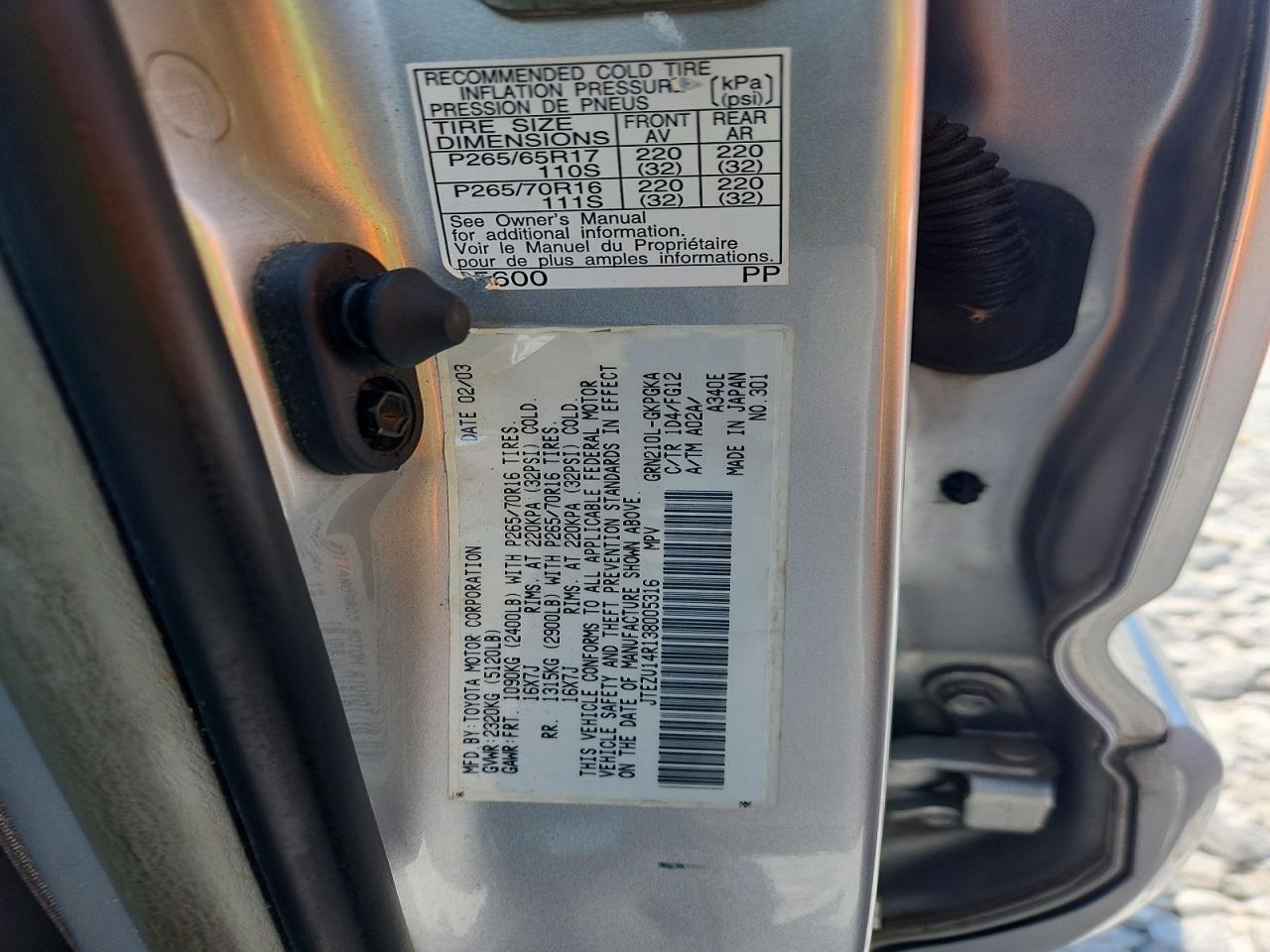 2003 TOYOTA 4RUNNER