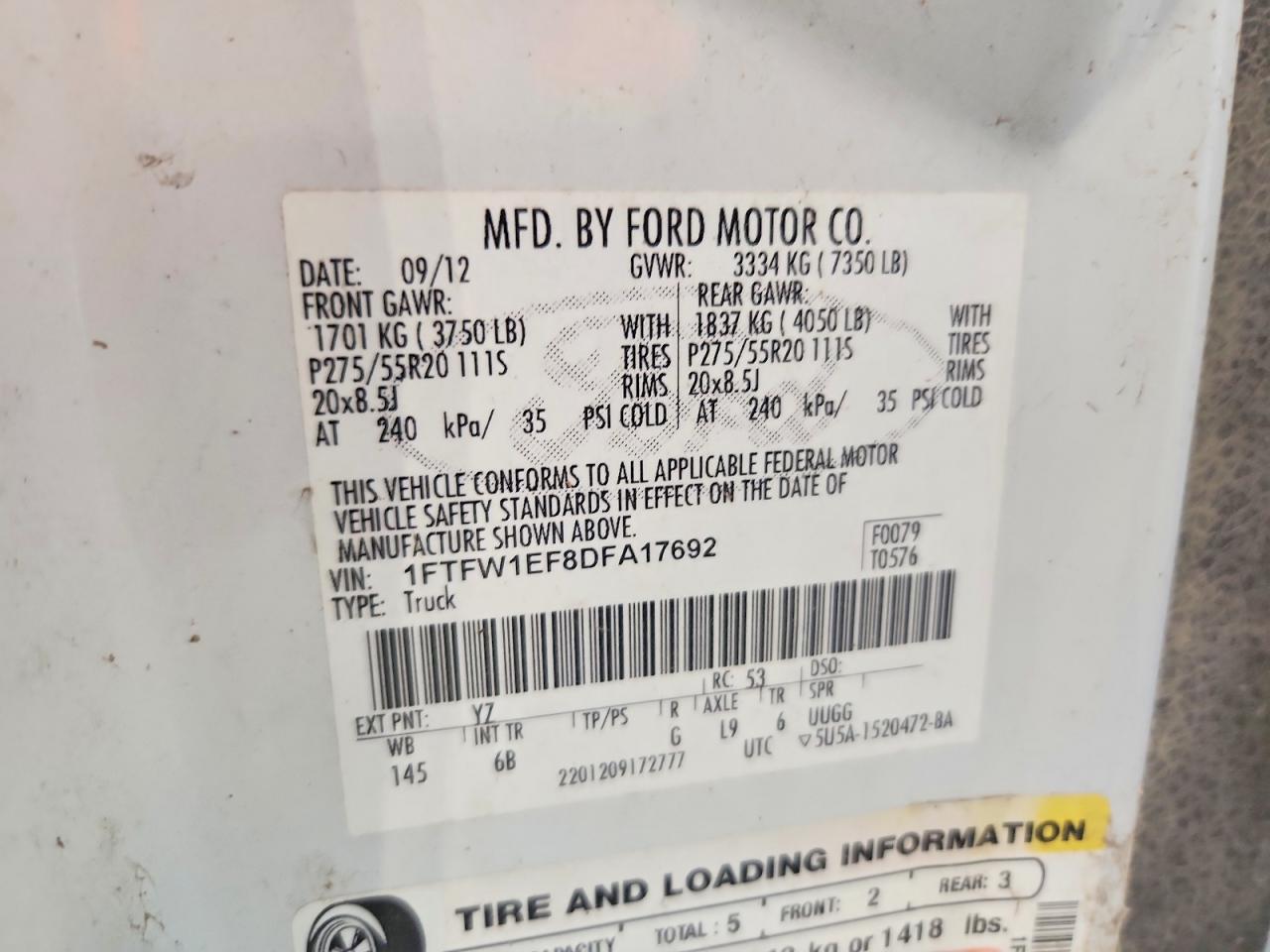 2013 FORD F150