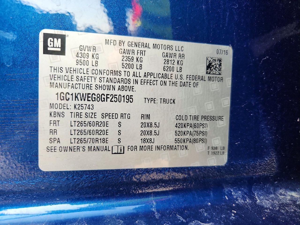 2016 CHEVROLET SILVERADO