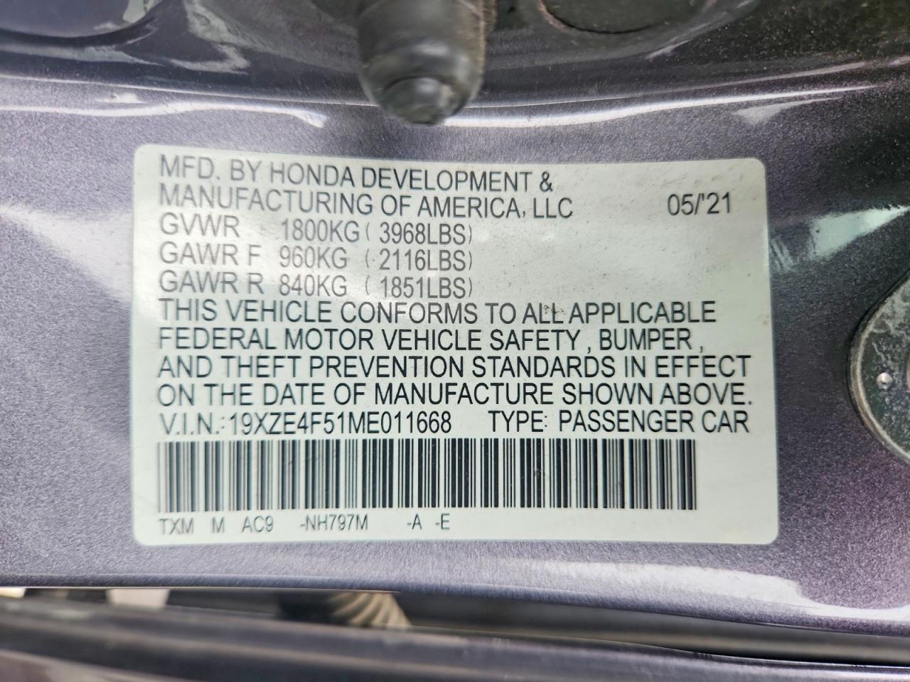 2021 HONDA INSIGHT