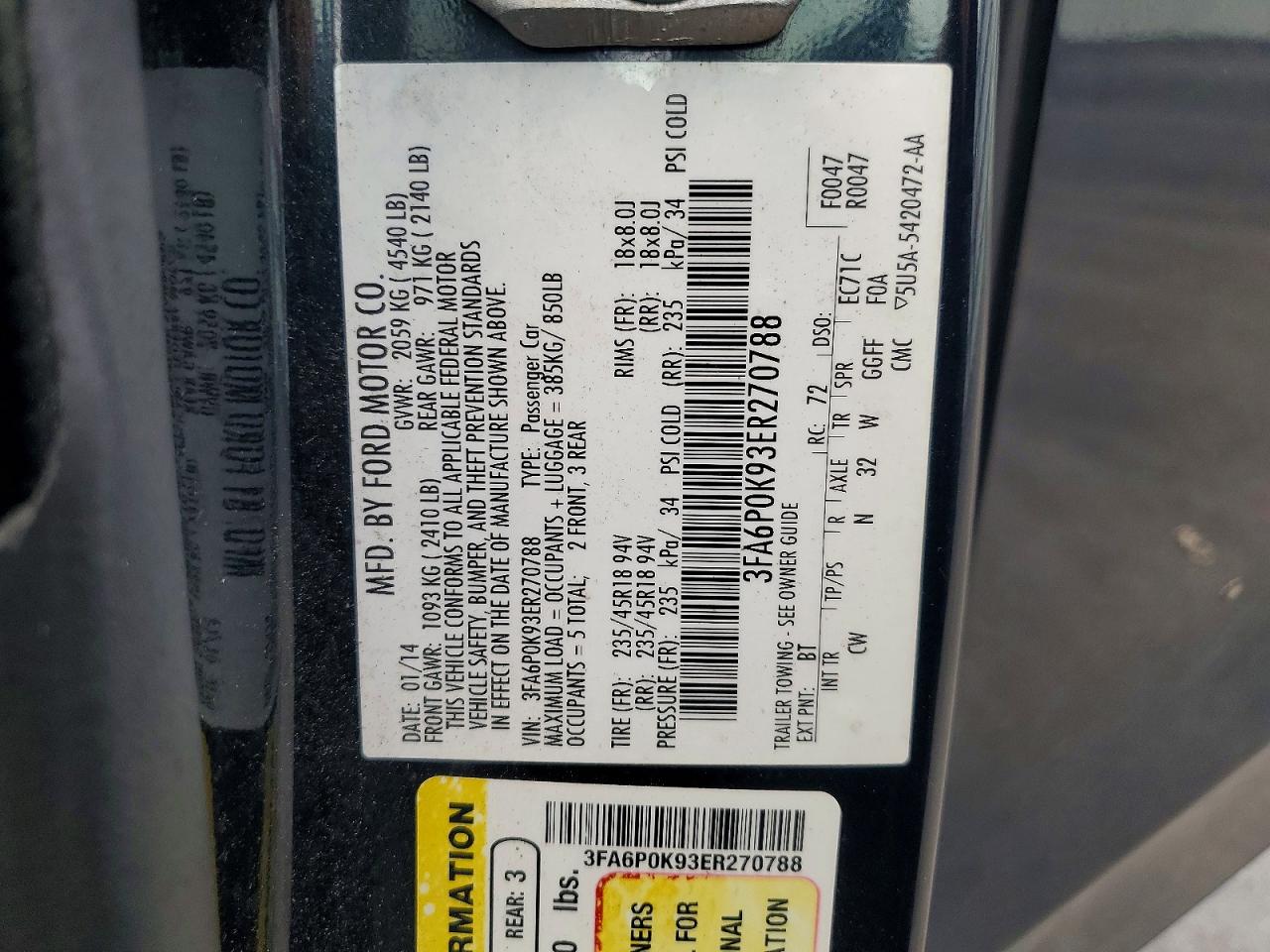2014 FORD FUSION