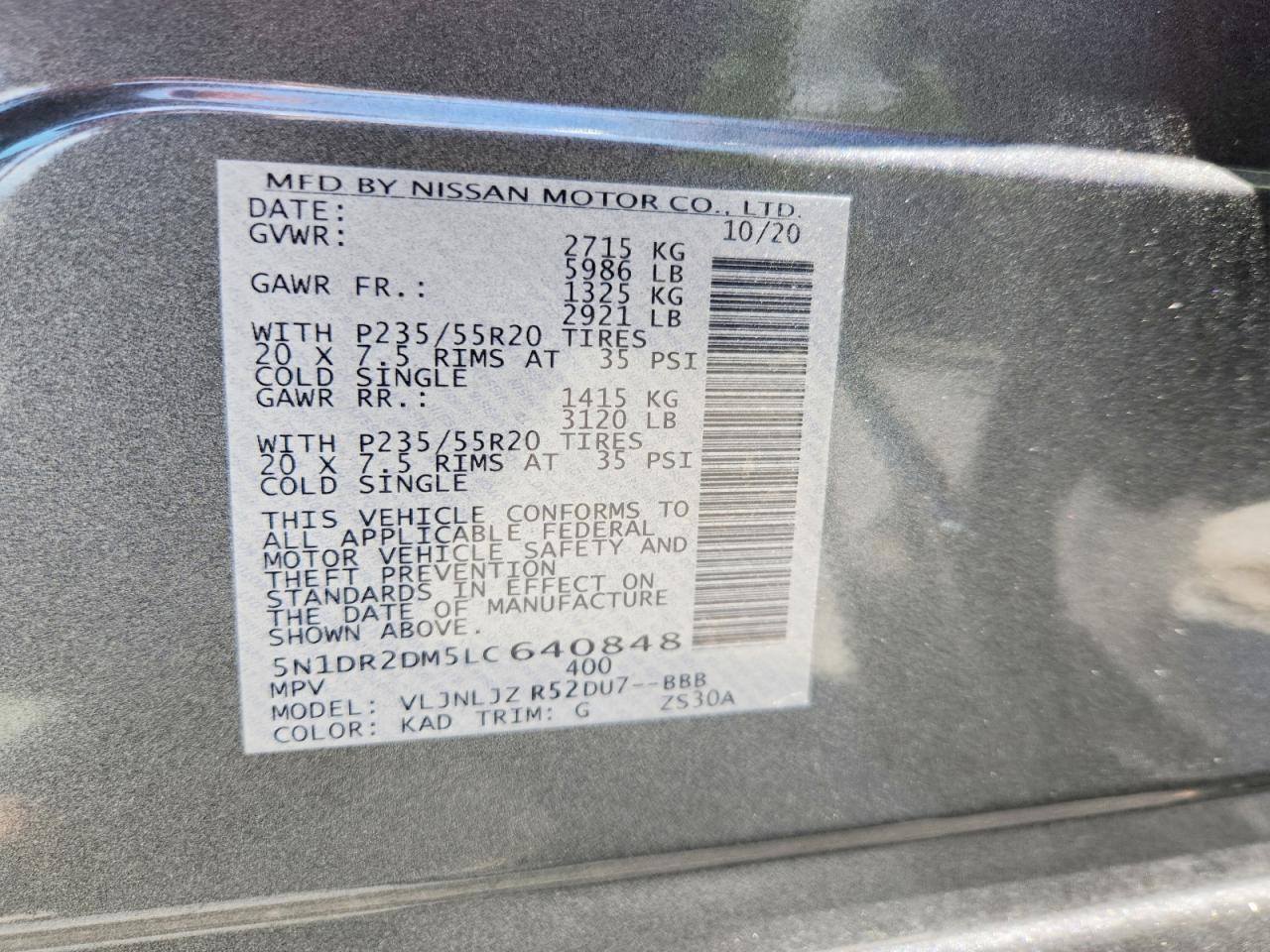 2020 NISSAN PATHFINDER