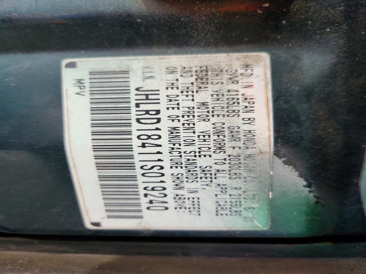 2001 HONDA CRV