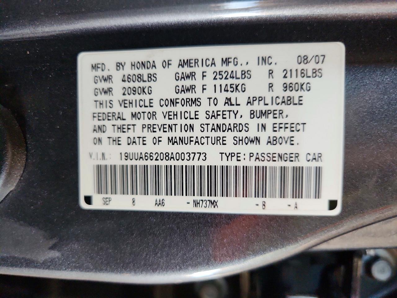 2008 ACURA TL