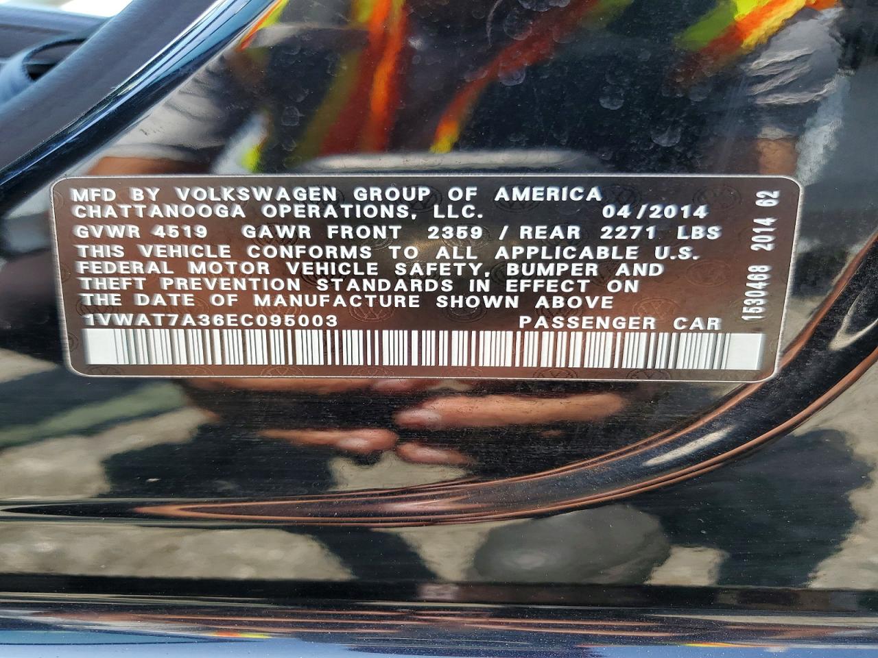 2014 VOLKSWAGEN PASSAT
