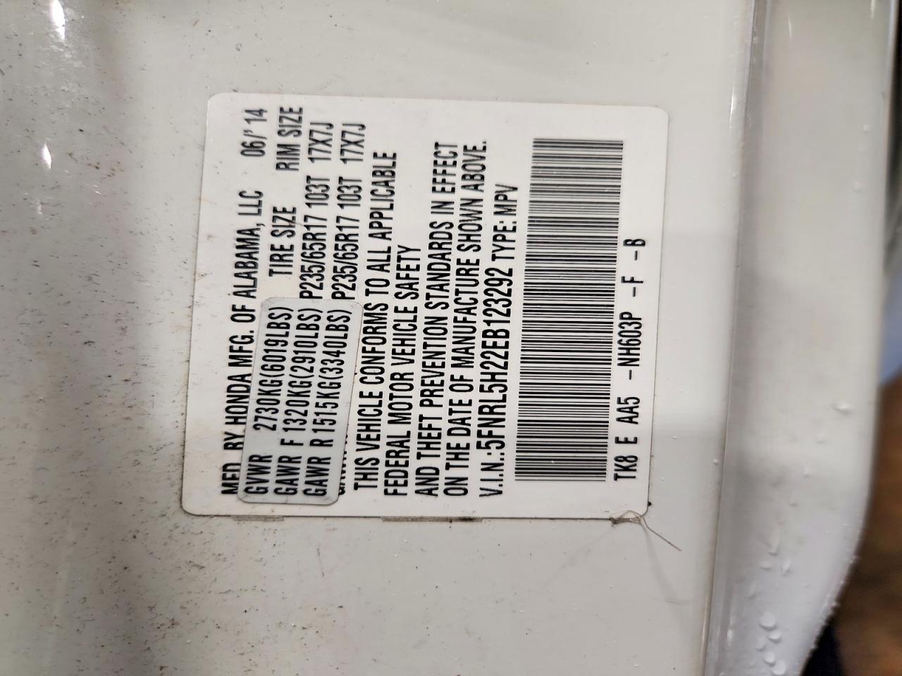 2014 HONDA ODYSSEY
