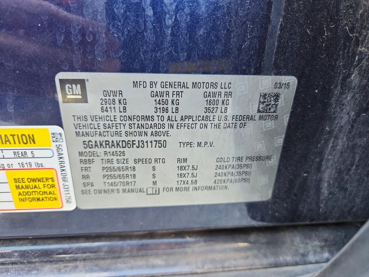 2015 BUICK ENCLAVE