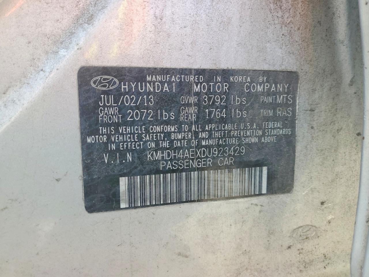 2013 HYUNDAI ELANTRA