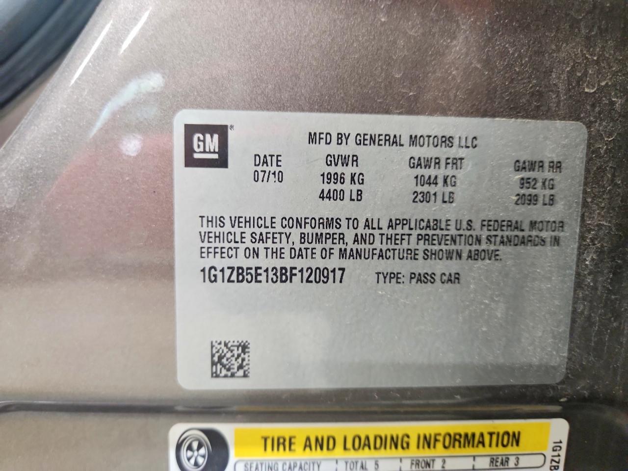 2011 CHEVROLET MALIBU