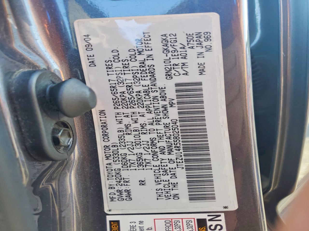 2005 TOYOTA 4RUNNER