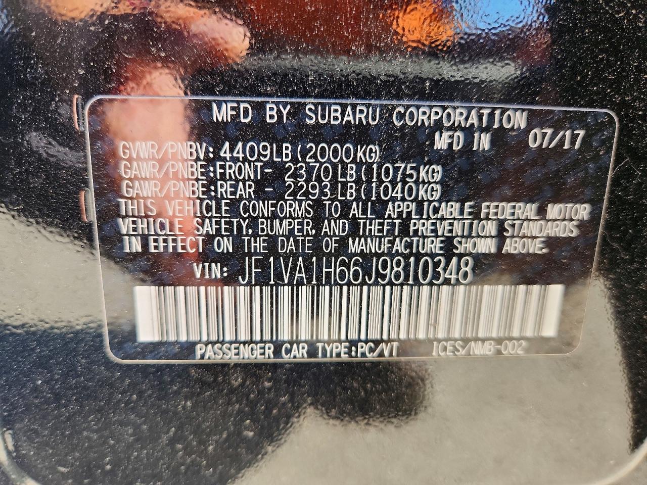 2018 SUBARU WRX