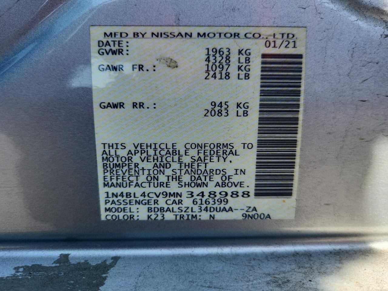 2021 NISSAN ALTIMA