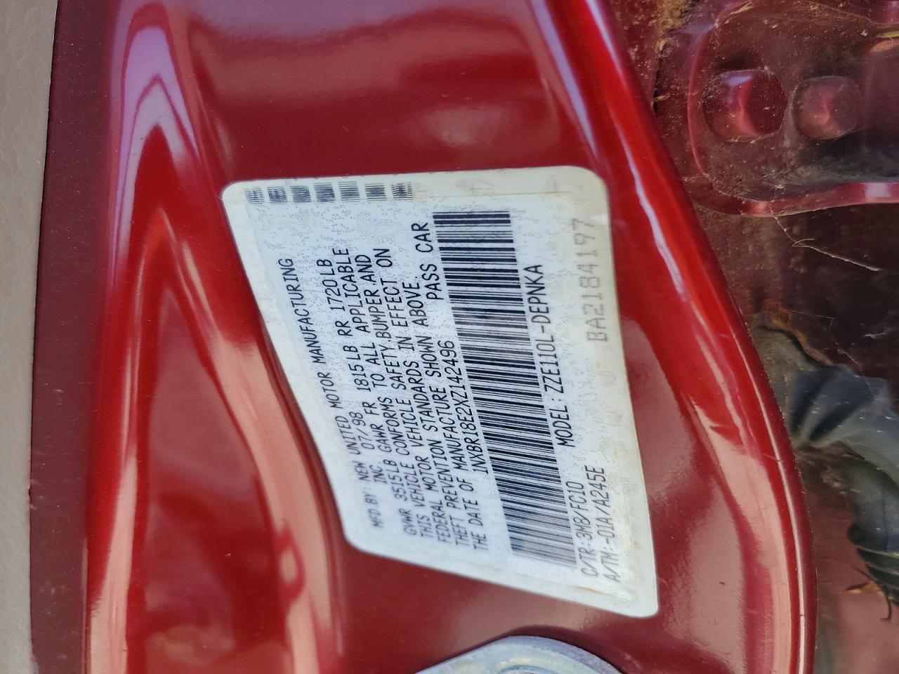 1999 TOYOTA COROLLA