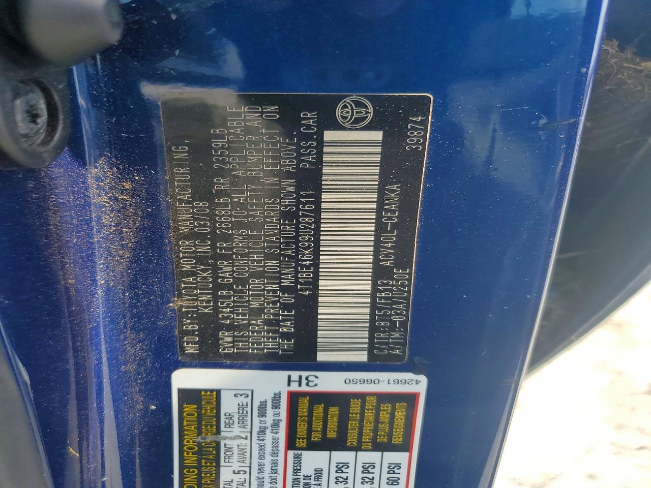 2009 TOYOTA CAMRY