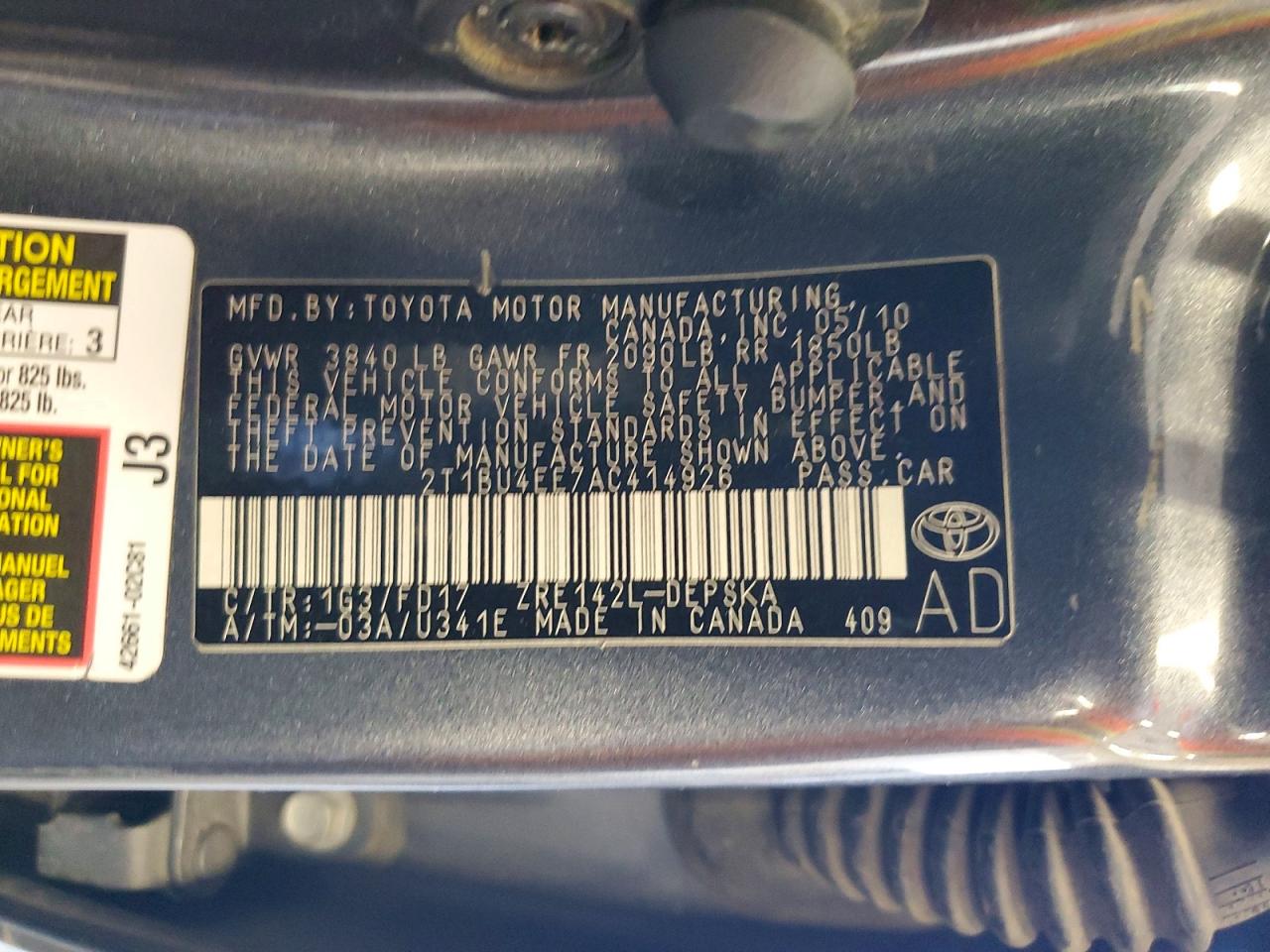 2010 TOYOTA COROLLA